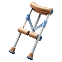stunning whimsical creative Crutches with adjustable height, rubber tips, paddearmrests, studio lighting, side view, isolateon transparent background,high-resolution product photography authentic png