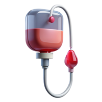 intense pristine IV bag with clear liquid, drip chamber, hanging loop, studio lighting, side view, isolateon transparent background,high-resolution product photography authentic png