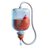 immaculate baroque IV bag with clear liquid, drip chamber, hanging loop, studio lighting, side view, isolateon transparent background,high-resolution product photography high quality png