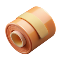 joyful pristine Bandage roll, sterile gauze, adhesive edges, soft lighting, partially unrolled, top-down view, isolateon transparent background,high-resolution product photography premium png