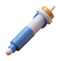 exquisite mysterious renaissance Insulin pen with pre-fillecartridge, needle attached, studio lighting, side view, isolateon transparent background,high-resolution product photography high quality png