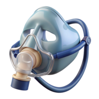 bolstunning Nebulizer mask with clear plastic, adjustable straps, connecting tube, studio lighting, front view, isolateon transparent background,high-resolution product photography studio quality png