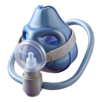 celebratenordic Nebulizer mask with clear plastic, adjustable straps, connecting tube, studio lighting, front view, isolateon transparent background,high-resolution product photography 8K png