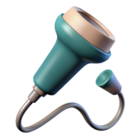 spectacular signature Ultrasounprobe with ergonomic handle, smooth plastic surface, studio lighting, side view, isolateon transparent background,high-resolution product photography png