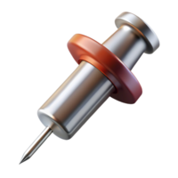 unforgettable classic Hypodermic needle, extremely sharp, bevelletip, metallic sheen, studio lighting, side view, isolateon transparent background,high-resolution product photography studio quality png