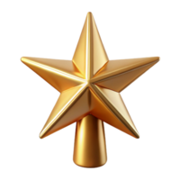 joyful serene Sparkling golstar Christmas tree topper, metallic finish, soft lighting, icon style, isolateon transparent background,high-resolution product photography elite png