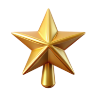 wonderful remarkable Sparkling golstar Christmas tree topper, metallic finish, soft lighting, icon style, isolateon transparent background,high-resolution product photography png