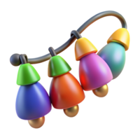 bolextraordinary Close-up of a string of multicoloreChristmas tree lights, LEDs glowing brightly, wire visible, isolateon transparent background,high-resolution product photography exclusive png