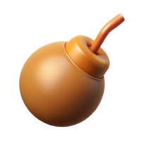 spectacular surreal Single firework shell, spherical shape, fuse visible, brown paper wrapping, studio lighting, isolateon transparent background,high-resolution product photography authentic png