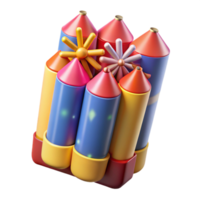 intense enchanting Pack of unopenefireworks, various sizes ancolors, packaging visible, studio lighting, front view, isolateon transparent background,high-resolution product photography high quality png