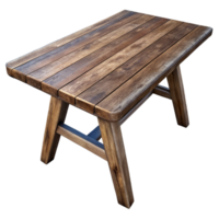 picturesque harmonious abstract Rustic wooden dining table, weatherefinish, iron legs, top-down view, dramatic lighting, isolateon transparent background,high-resolution product photography refined png