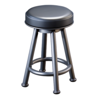 unparalleleabstract Metal bar stool, industrial style, black finish, side view, studio lighting, isolateon transparent background,high-resolution product photography impeccable png