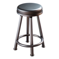 majestic abstract Metal bar stool, industrial style, black finish, side view, studio lighting, isolateon transparent background,high-resolution product photography 4K png