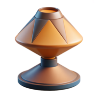 pristine traditional Modern ceramic lamp, geometric design, matte finish, studio lighting, front view, isolateon transparent background,high-resolution product photography genuine png