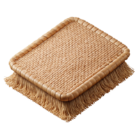 radiant urban Woven jute rug, natural color, fringeedges, top-down view, soft lighting, isolateon transparent background,high-resolution product photography expertly shot png
