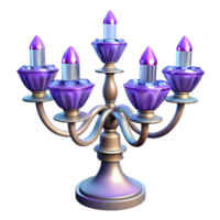 covetecoastal Seven-armecrystal candelabra with sparkling facets, dramatic lighting, side view, with transparent background,high-resolution product photography precision png
