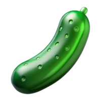 exquisite avant-garde Green glass pickle ornament, traditional shape, soft lighting, front view, glossy finish, isolateon transparent background,high-resolution product photography gallery standard png