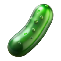 wonderful iconic Green glass pickle ornament, traditional shape, soft lighting, front view, glossy finish, isolateon transparent background,high-resolution product photography png