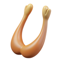 beautiful dramatic modern Turkey wishbone, clean, dry, studio lighting, front view, matte finish, isolateon transparent background,high-resolution product photography original png