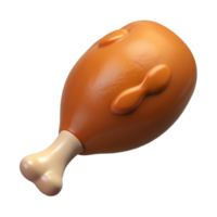 unparalleletropical Single turkey drumstick, fried, crispy skin, studio lighting, glossy finish, isolateon transparent background,high-resolution product photography precision png