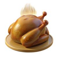 glorious coveteRoasteThanksgiving turkey, golden brown skin, crispy, with steam rising, studio lighting, front view, glossy finish, isolateon transparent background,high-resolution product photography png