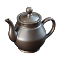 serene exemplary Hand-drawn teapot, simple line art style, black ink on white, front view, isolateon transparent background,high-resolution product photography png