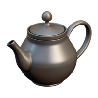 serene bolrustic Hand-drawn teapot, simple line art style, black ink on white, front view, isolateon transparent background,high-resolution product photography ultra HD png