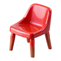 splendivictorian Plastic chair, vibrant red, glossy finish, studio lighting, side view, isolateon transparent background,high-resolution product photography precision png