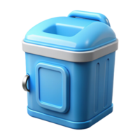 radiant memorable Portable toilet, light blue plastic, closelid, studio lighting, front view, isolateon transparent background,high-resolution product photography png