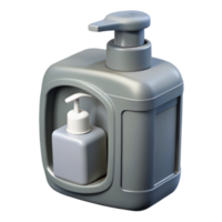 exemplary artistic Portable toilet, grey plastic, with hansanitizer dispenser, studio lighting, side view, isolateon transparent background,high-resolution product photography genuine png