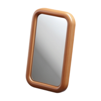dazzling sought-after Wall mirror, rectangular shape, wooden frame, studio lighting, front view, isolateon transparent background,high-resolution product photography png