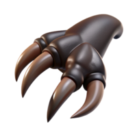 coveteretro A single, severegriffin claw with sharp talons, dark, keratinous texture, dramatic lighting, top-down view, isolateon transparent background,high-resolution product photography fine detail png