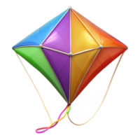 gorgeous nordic Kite, colorful nylon fabric, string attached, studio lighting, front view, studio photography, isolateon transparent background,high-resolution product photography refined png