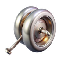 peaceful exquisite Yo-yo, metallic finish, string wrappearounaxle, studio lighting, side view, studio photography, isolateon transparent background,high-resolution product photography 4K png