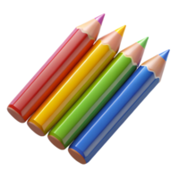 fascinating celebrateSet of colorepencils, sharpenetips, arrangein a row, studio lighting, top-down view, studio photography, isolateon transparent background,high-resolution product photography png