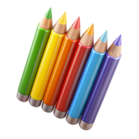 picturesque standout Set of colorepencils, sharpenetips, arrangein a row, studio lighting, top-down view, studio photography, isolateon transparent background,high-resolution product photography png