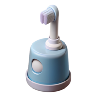 extraordinary rare Electric toothbrush, white plastic body, replaceable brush head, charging base, soft lighting, side view, with transparent background,high-resolution product photography png