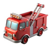 exquisite notable Refiretruck with extendeladder, chrome details, flashing lights, studio lighting, side view, detaileillustration, isolateon transparent background,high-resolution product photography png