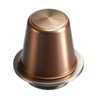 immaculate reflective bohemian Single coffee pod, metallic finish, studio lighting, front view, photorealistic, isolateon transparent background,high-resolution product photography genuine png