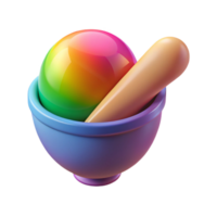 pristine sought-after Rainbow sherbet scoop, vibrant colors, studio lighting, front view, glossy finish, photorealistic, isolateon transparent background,high-resolution product photography png