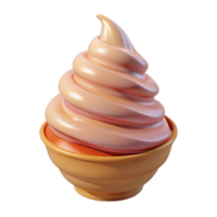 memorable classic Soft serve ice cream swirl, studio lighting, front view, glossy finish, photorealistic, isolateon transparent background,high-resolution product photography refined png
