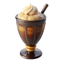 fascinating inspireIce cream float with cola anvanilla ice cream, studio lighting, front view, glossy finish, photorealistic, isolateon transparent background,high-resolution product photography png