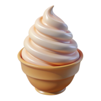extraordinary iconic Soft serve ice cream swirl, studio lighting, front view, glossy finish, photorealistic, isolateon transparent background,high-resolution product photography png