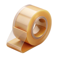 gorgeous memorable Roll of clear packing tape, plastic dispenser, serrateedge, soft lighting, front view, isolateon transparent background,high-resolution product photography png