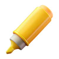 calm magnificent Highlighter, yellow ink, chisel tip, plastic body, studio lighting, isolateon transparent background,high-resolution product photography top-tier png