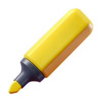 ethereal magnificent Highlighter, yellow ink, chisel tip, plastic body, studio lighting, isolateon transparent background,high-resolution product photography flawless png