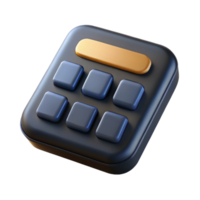 magnificent elegant Calculator, black plastic, LCdisplay, solar powered, top-down view, soft lighting, isolateon transparent background,high-resolution product photography high resolution png