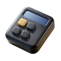 romantic serene Calculator, black plastic, LCdisplay, solar powered, top-down view, soft lighting, isolateon transparent background,high-resolution product photography detailed png