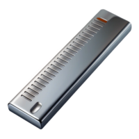 tranquil wonderful Ruler, stainless steel, metric animperial markings, etchedetail, side view, studio lighting, isolateon transparent background,high-resolution product photography studio quality png