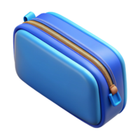 vibrant playful victorian Pencil case, canvas material, zipper closure, blue color, front view, soft lighting, isolateon transparent background,high-resolution product photography top-tier png